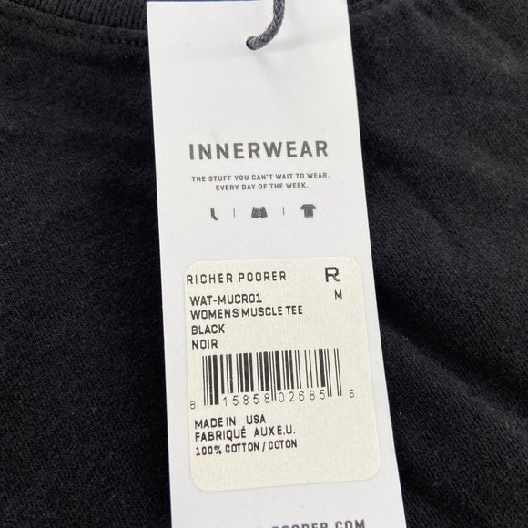 NWT RICHER POORER Womens Muscle Tank Top Tee Shirt Black Soft Cotton Made in USA - Picture 4 of 5